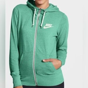 Nike green full zip hoodie